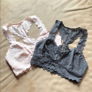 Grey and pink bralette set